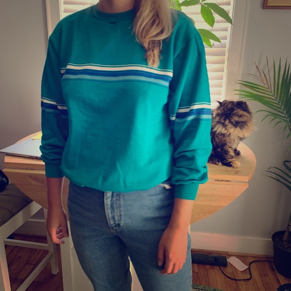 Vintage teal sweatshirt - Picture 1 of 7